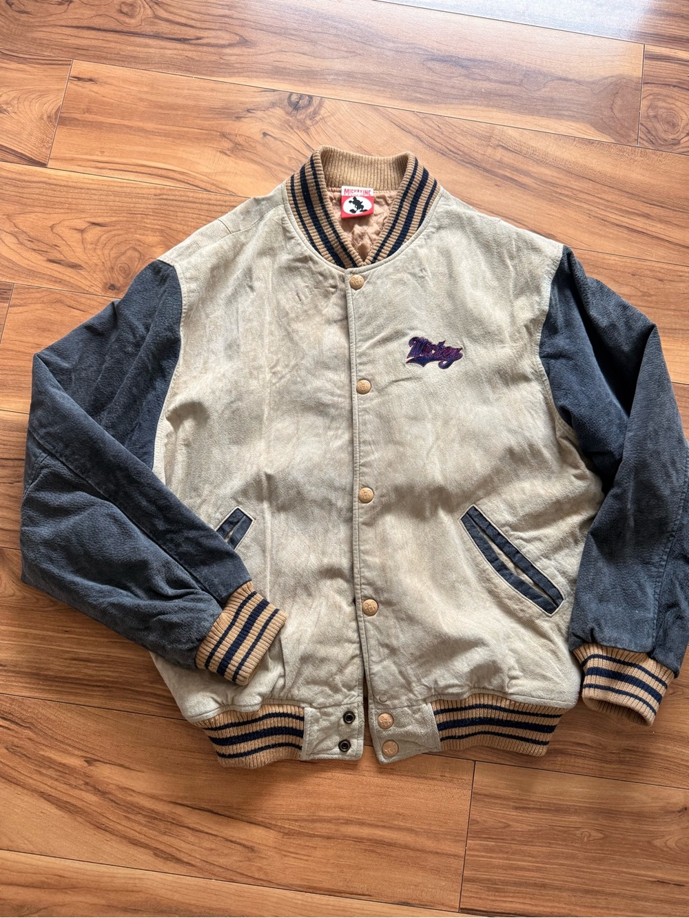 Vintage Disney Mickey Mouse 1928 varsity jacket suede leather
